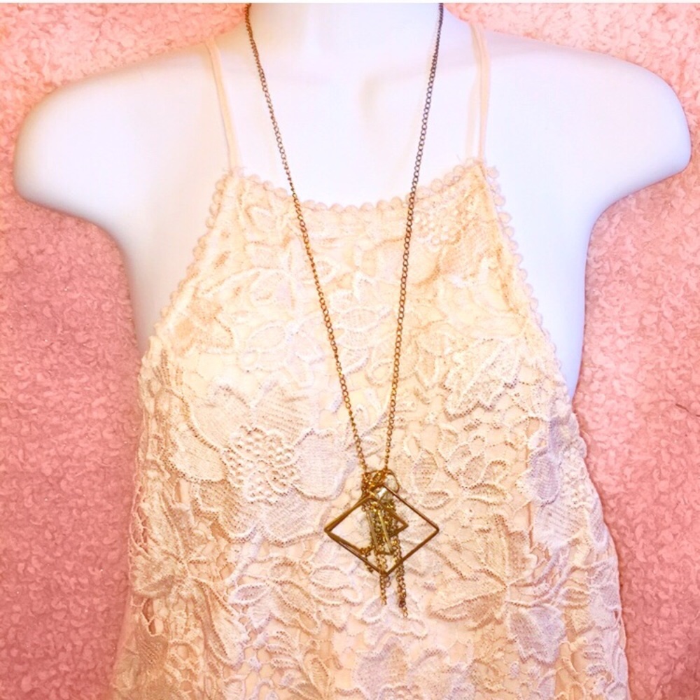 ModCloth pink lace floral tank 90s style - Picture 6 of 7